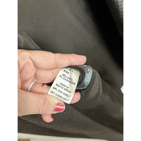 Oscar De La Renta Men’s Wool Cashmere Brown Tweed Sport Coat Blazer Size 42L - Picture 5 of 8